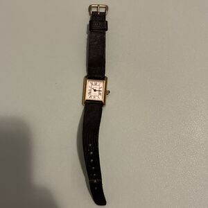 Big Helbros Tank Watch 17 Jewels 22r Swiss Movement Manual Wind Gold Tone Runs